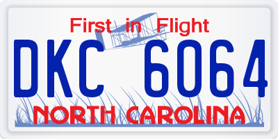 NC license plate DKC6064