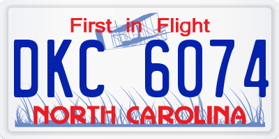 NC license plate DKC6074