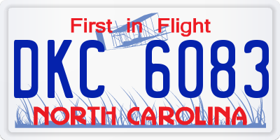 NC license plate DKC6083