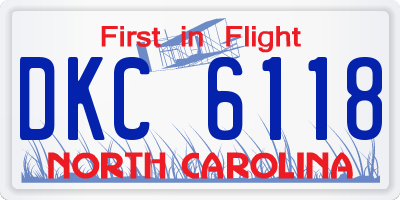 NC license plate DKC6118