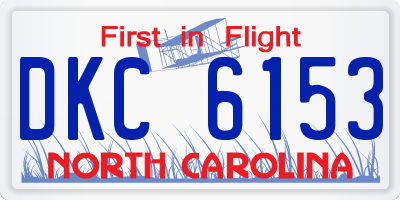 NC license plate DKC6153