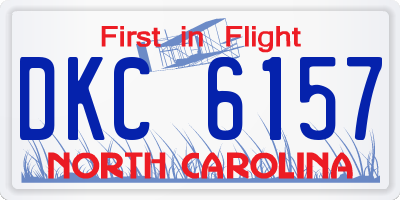 NC license plate DKC6157