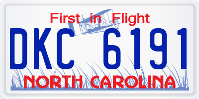 NC license plate DKC6191