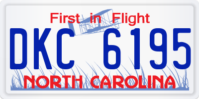 NC license plate DKC6195