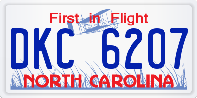 NC license plate DKC6207
