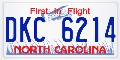 NC license plate DKC6214