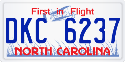 NC license plate DKC6237