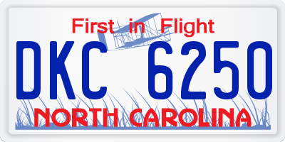 NC license plate DKC6250