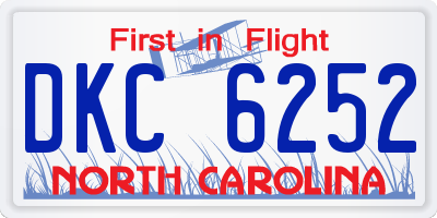NC license plate DKC6252