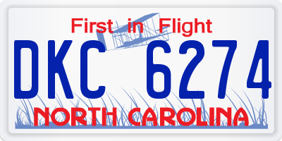 NC license plate DKC6274