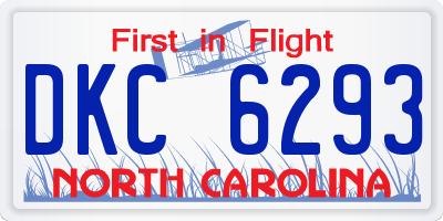 NC license plate DKC6293