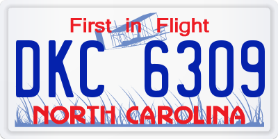 NC license plate DKC6309