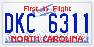 NC license plate DKC6311