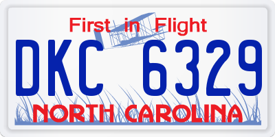 NC license plate DKC6329