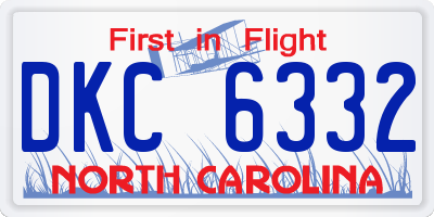 NC license plate DKC6332
