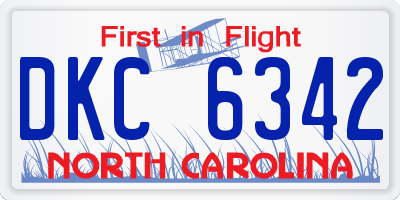 NC license plate DKC6342