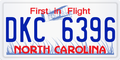 NC license plate DKC6396