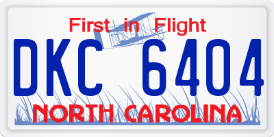 NC license plate DKC6404