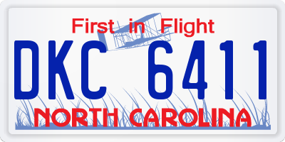 NC license plate DKC6411