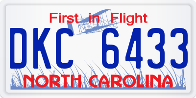 NC license plate DKC6433