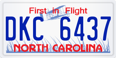NC license plate DKC6437