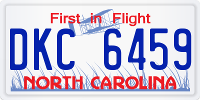 NC license plate DKC6459