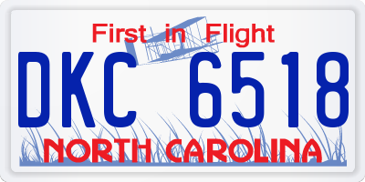 NC license plate DKC6518