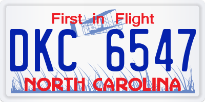 NC license plate DKC6547
