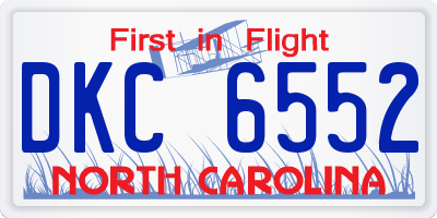NC license plate DKC6552