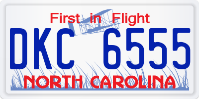 NC license plate DKC6555