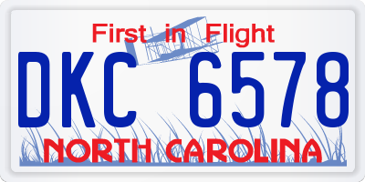 NC license plate DKC6578