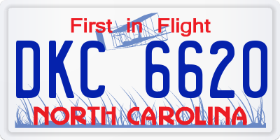 NC license plate DKC6620
