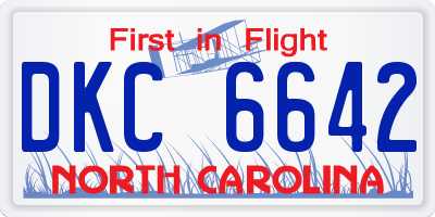 NC license plate DKC6642