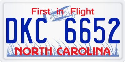 NC license plate DKC6652