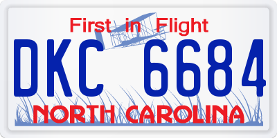 NC license plate DKC6684