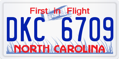 NC license plate DKC6709