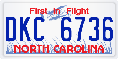 NC license plate DKC6736