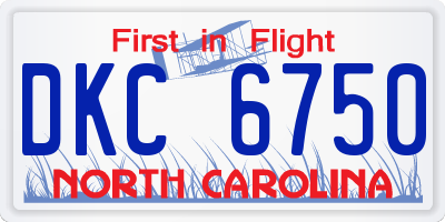 NC license plate DKC6750