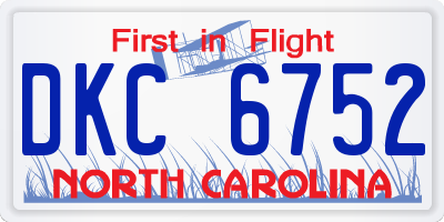 NC license plate DKC6752
