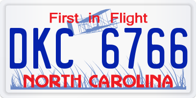 NC license plate DKC6766