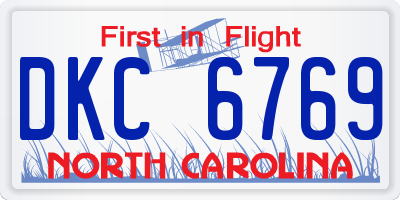 NC license plate DKC6769