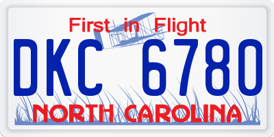 NC license plate DKC6780
