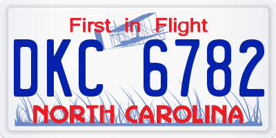 NC license plate DKC6782
