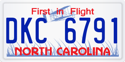 NC license plate DKC6791