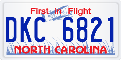 NC license plate DKC6821