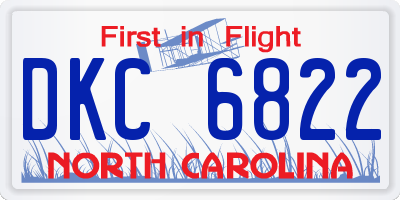 NC license plate DKC6822