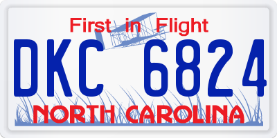 NC license plate DKC6824