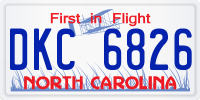 NC license plate DKC6826