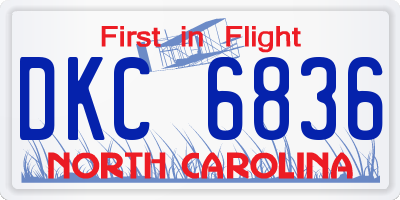 NC license plate DKC6836
