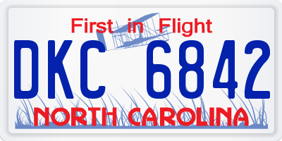 NC license plate DKC6842